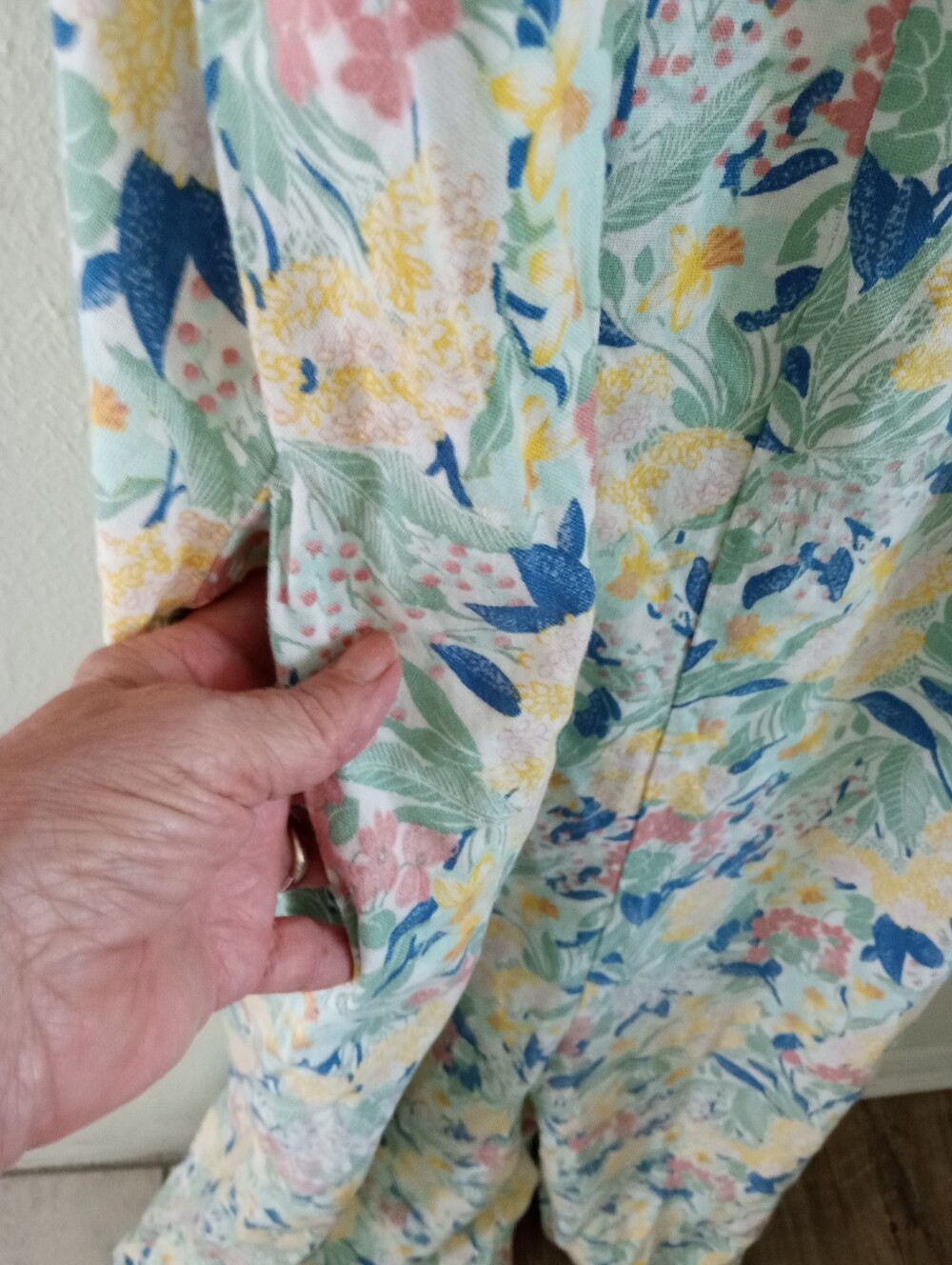 NORDSTROM'S Linen Blend Botanical Print Jumpsuit | XL - Picture 4 of 7